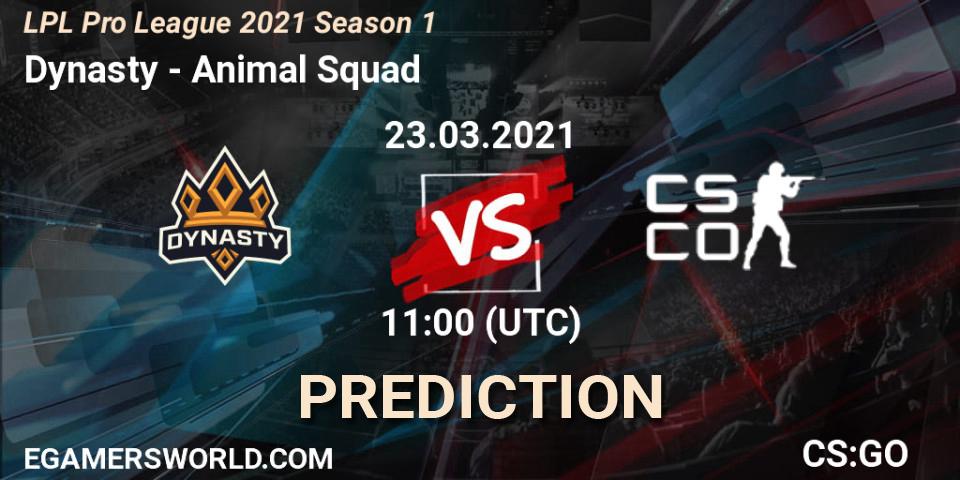 Pronóstico Dynasty - Animal Squad. 23.03.2021 at 10:40, Counter-Strike (CS2), LPL Pro League 2021 Season 1