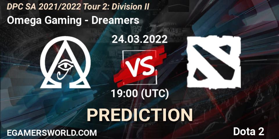 Pronóstico Omega Gaming - Dreamers. 24.03.2022 at 19:00, Dota 2, DPC 2021/2022 Tour 2: SA Division II (Lower)