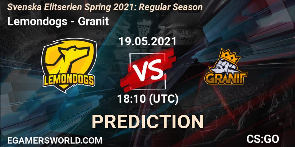 Pronóstico Lemondogs - Granit. 19.05.21, CS2 (CS:GO), Svenska Elitserien Spring 2021: Regular Season