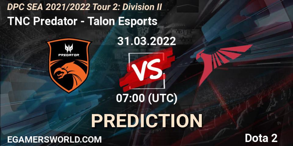Pronóstico TNC Predator - Talon Esports. 31.03.2022 at 07:02, Dota 2, DPC 2021/2022 Tour 2: SEA Division II (Lower)