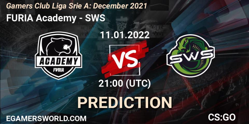 Pronóstico FURIA Academy - SWS. 11.01.2022 at 21:00, Counter-Strike (CS2), Gamers Club Liga Série A: December 2021