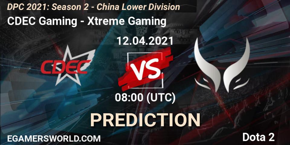 Pronóstico CDEC Gaming - Xtreme Gaming. 12.04.2021 at 07:21, Dota 2, DPC 2021: Season 2 - China Lower Division
