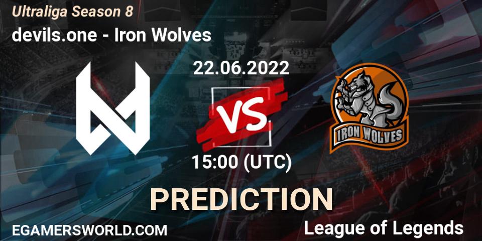 Pronóstico devils.one - Iron Wolves. 22.06.2022 at 15:00, LoL, Ultraliga Season 8