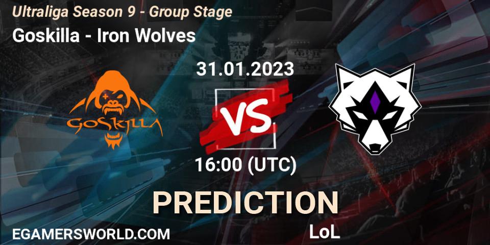 Pronóstico Goskilla - Iron Wolves. 31.01.23, LoL, Ultraliga Season 9 - Group Stage