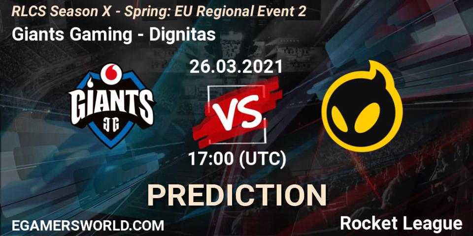 Pronóstico Giants Gaming - Dignitas. 26.03.2021 at 17:00, Rocket League, RLCS Season X - Spring: EU Regional Event 2