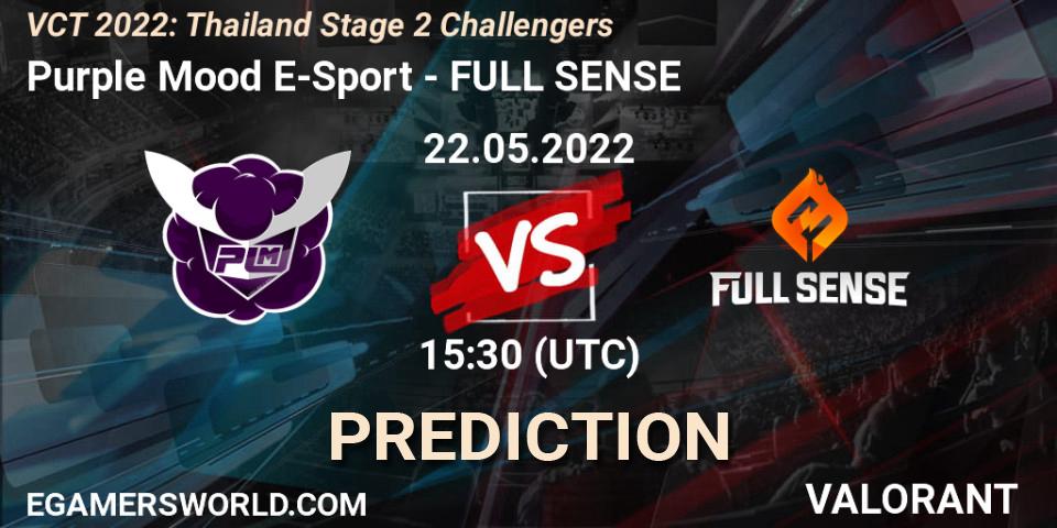 Pronóstico Purple Mood E-Sport - FULL SENSE. 22.05.2022 at 15:30, VALORANT, VCT 2022: Thailand Stage 2 Challengers