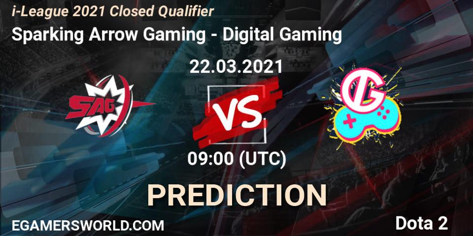 Pronóstico Sparking Arrow Gaming - Digital Gaming. 22.03.2021 at 09:11, Dota 2, i-League 2021 Closed Qualifier
