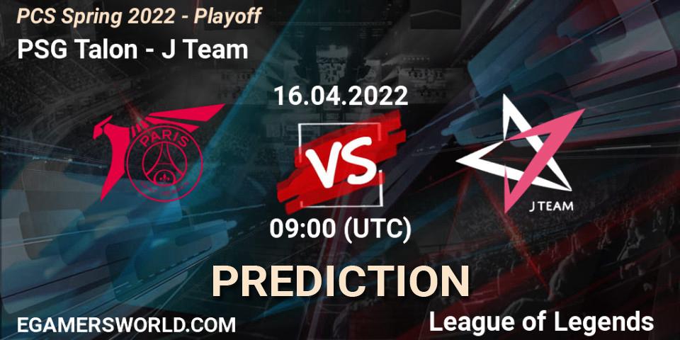Pronóstico PSG Talon - J Team. 16.04.2022 at 09:00, LoL, PCS Spring 2022 - Playoff