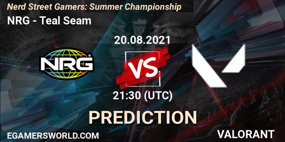 Pronóstico NRG - Teal Seam. 20.08.2021 at 21:30, VALORANT, Nerd Street Gamers: Summer Championship