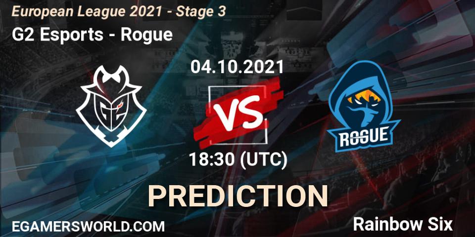Pronóstico G2 Esports - Rogue. 04.10.2021 at 18:30, Rainbow Six, European League 2021 - Stage 3