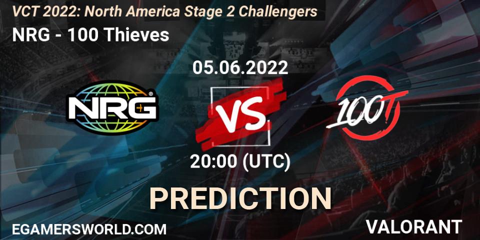 Pronóstico NRG - 100 Thieves. 05.06.2022 at 20:00, VALORANT, VCT 2022: North America Stage 2 Challengers