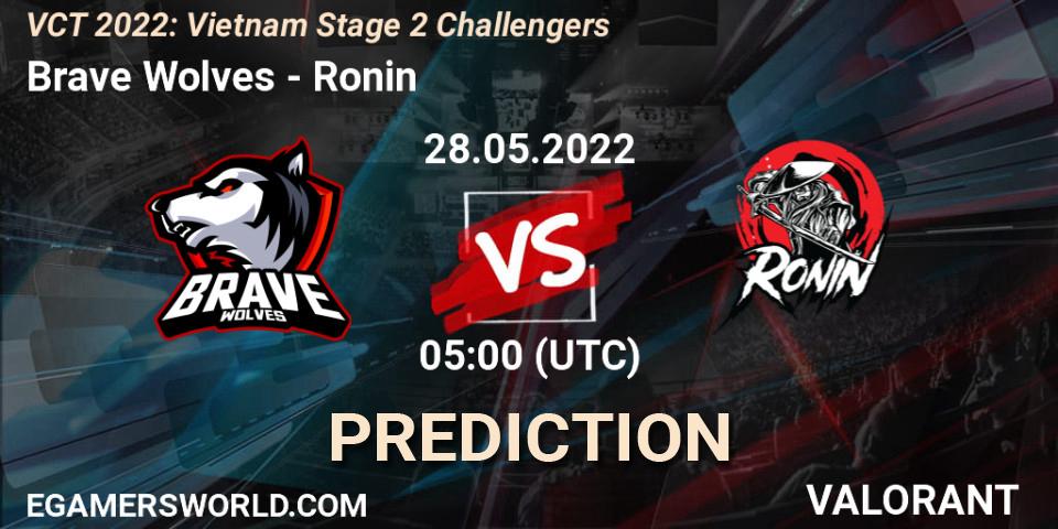 Pronóstico Brave Wolves - Ronin. 28.05.2022 at 08:30, VALORANT, VCT 2022: Vietnam Stage 2 Challengers