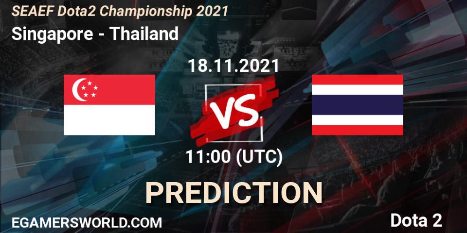 Pronóstico Team Singapore - Thailand. 18.11.2021 at 11:12, Dota 2, SEAEF Dota2 Championship 2021