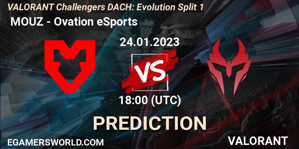 Pronóstico MOUZ - Ovation eSports. 24.01.23, VALORANT, VALORANT Challengers 2023 DACH: Evolution Split 1
