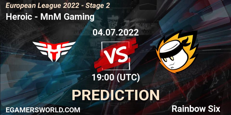 Pronóstico Heroic - MnM Gaming. 04.07.2022 at 19:00, Rainbow Six, European League 2022 - Stage 2