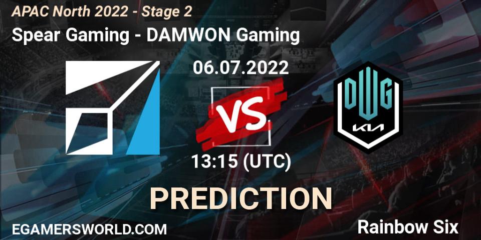 Pronóstico Spear Gaming - DAMWON Gaming. 06.07.2022 at 13:15, Rainbow Six, APAC North 2022 - Stage 2