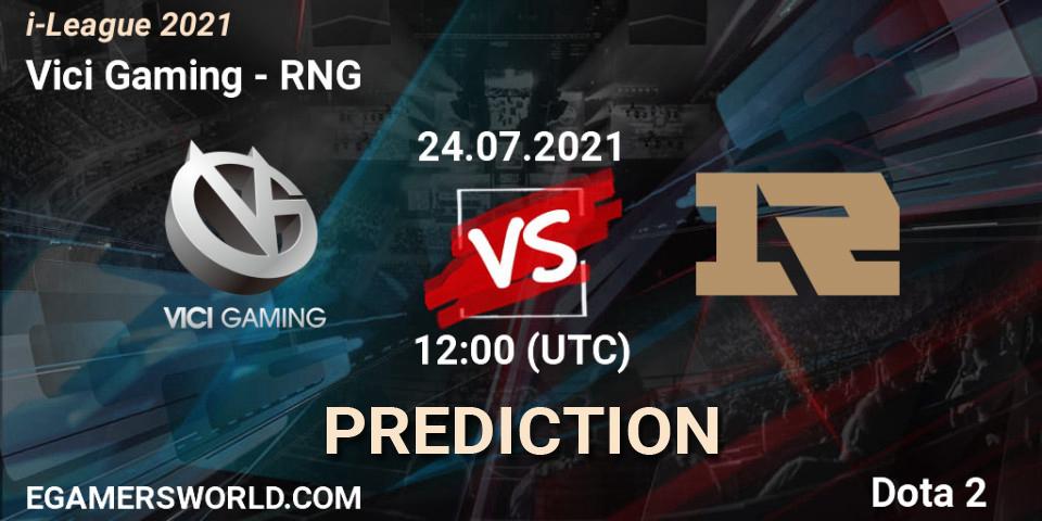 Pronóstico Vici Gaming - RNG. 24.07.2021 at 11:42, Dota 2, i-League 2021 Season 1