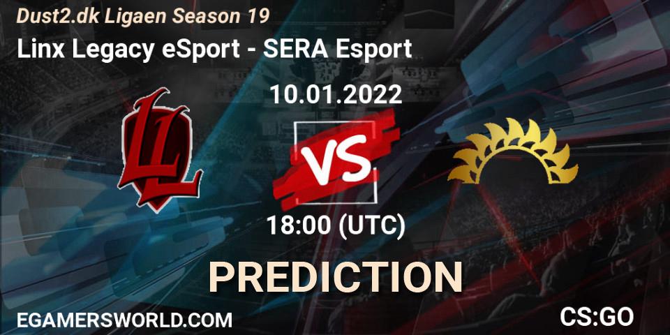 Pronóstico Linx Legacy eSport - SERA Esport. 10.01.2022 at 18:00, Counter-Strike (CS2), Dust2.dk Ligaen Season 19