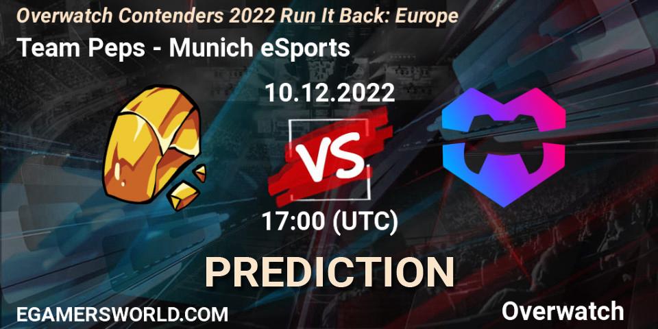 Pronóstico Team Peps - Munich eSports. 10.12.2022 at 17:00, Overwatch, Overwatch Contenders 2022 Run It Back: Europe