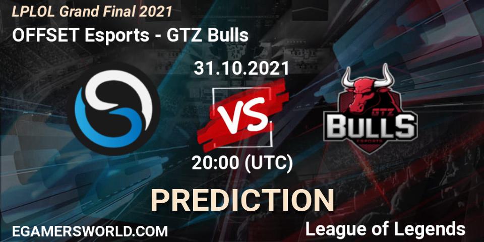 Pronóstico OFFSET Esports - GTZ Bulls. 31.10.2021 at 20:00, LoL, LPLOL Grand Final 2021