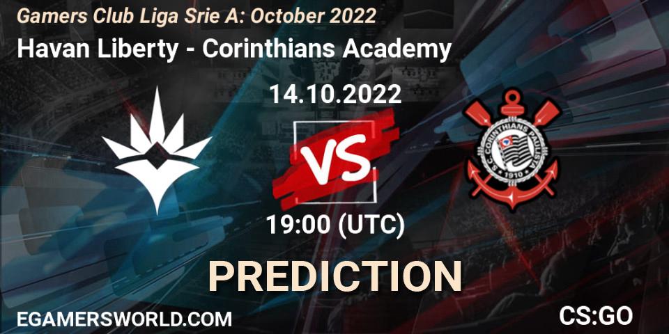 Pronóstico Havan Liberty - Corinthians Academy. 14.10.22, CS2 (CS:GO), Gamers Club Liga Série A: October 2022