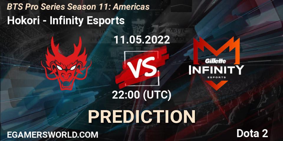 Pronóstico Hokori - Infinity Esports. 11.05.2022 at 22:06, Dota 2, BTS Pro Series Season 11: Americas