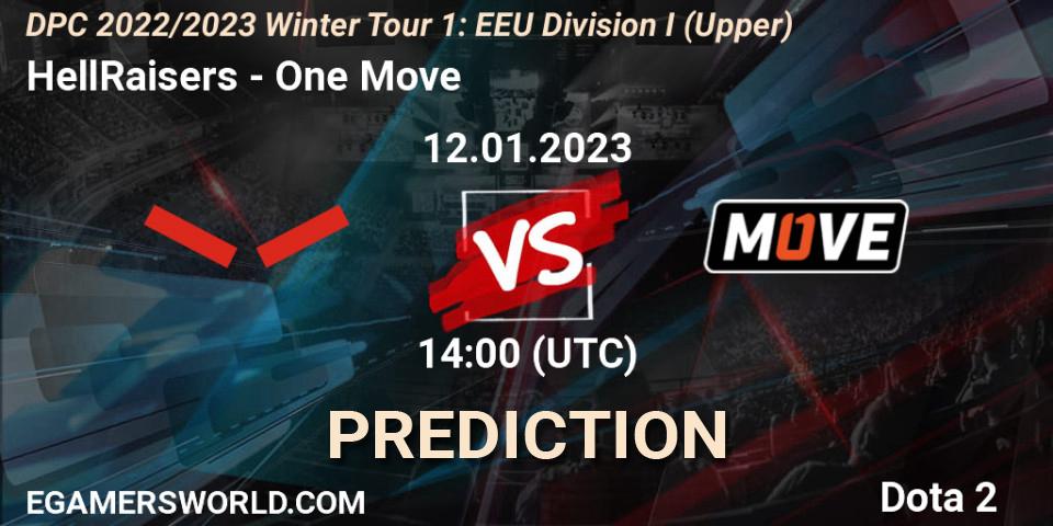 Pronóstico HellRaisers - One Move. 12.01.2023 at 14:05, Dota 2, DPC 2022/2023 Winter Tour 1: EEU Division I (Upper)