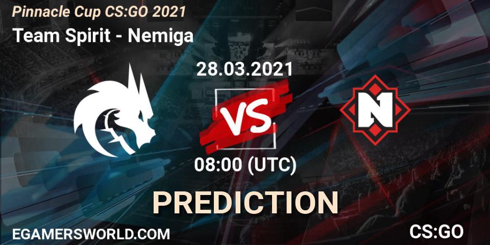 Pronóstico Team Spirit - Nemiga. 28.03.2021 at 08:00, Counter-Strike (CS2), Pinnacle Cup #1