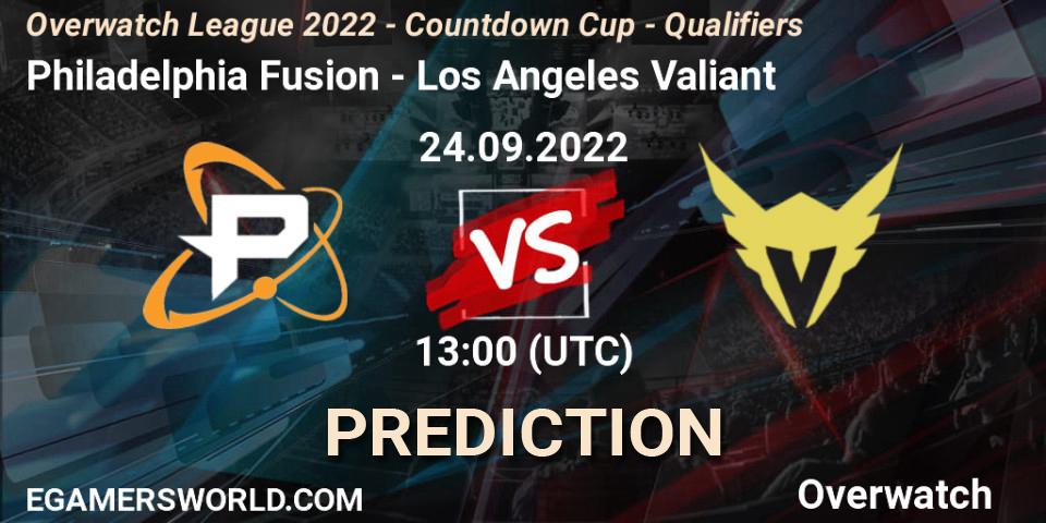 Pronóstico Philadelphia Fusion - Los Angeles Valiant. 24.09.22, Overwatch, Overwatch League 2022 - Countdown Cup - Qualifiers