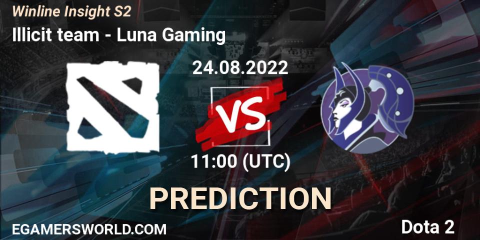 Pronóstico Illicit team - Yet another team. 24.08.2022 at 11:00, Dota 2, Winline Insight S2