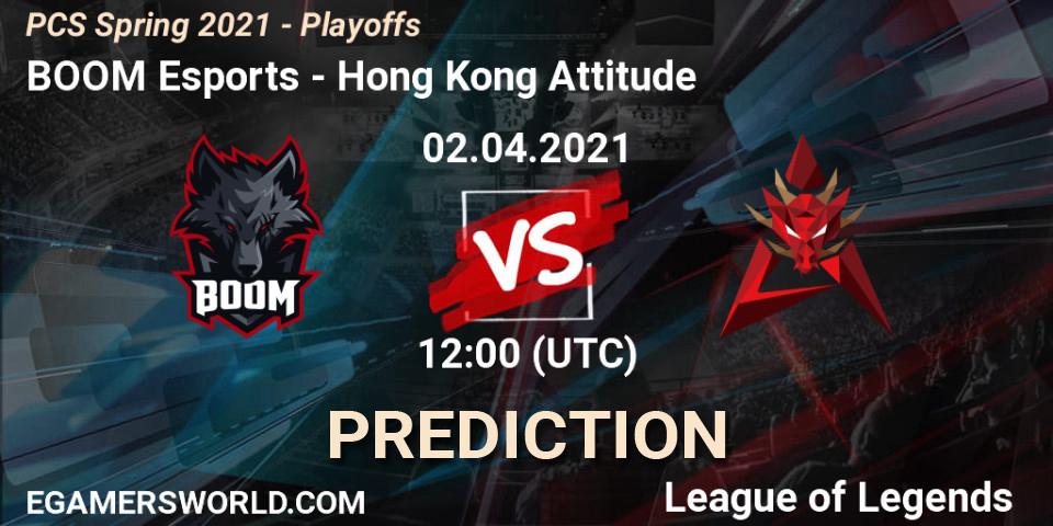 Pronóstico BOOM Esports - Hong Kong Attitude. 02.04.2021 at 11:30, LoL, PCS Spring 2021 - Playoffs