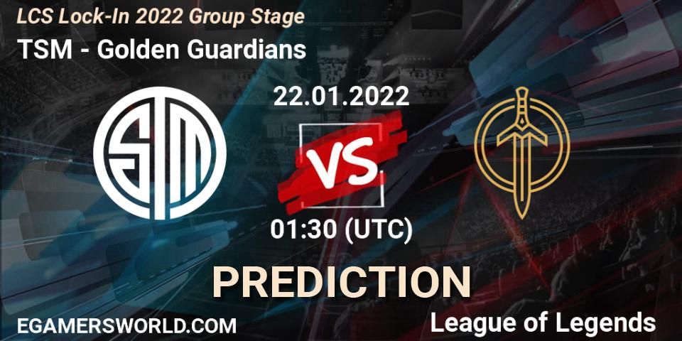 Pronóstico TSM - Golden Guardians. 22.01.2022 at 01:30, LoL, LCS Lock-In 2022 Group Stage