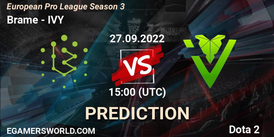 Pronóstico Monaspa - IVY. 27.09.22, Dota 2, European Pro League Season 3 