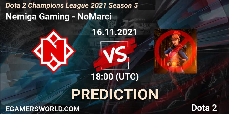 Pronóstico Nemiga Gaming - NoMarci. 16.11.2021 at 18:02, Dota 2, Dota 2 Champions League 2021 Season 5