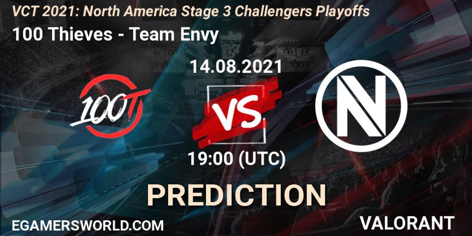 Pronóstico 100 Thieves - Team Envy. 14.08.2021 at 19:00, VALORANT, VCT 2021: North America Stage 3 Challengers Playoffs