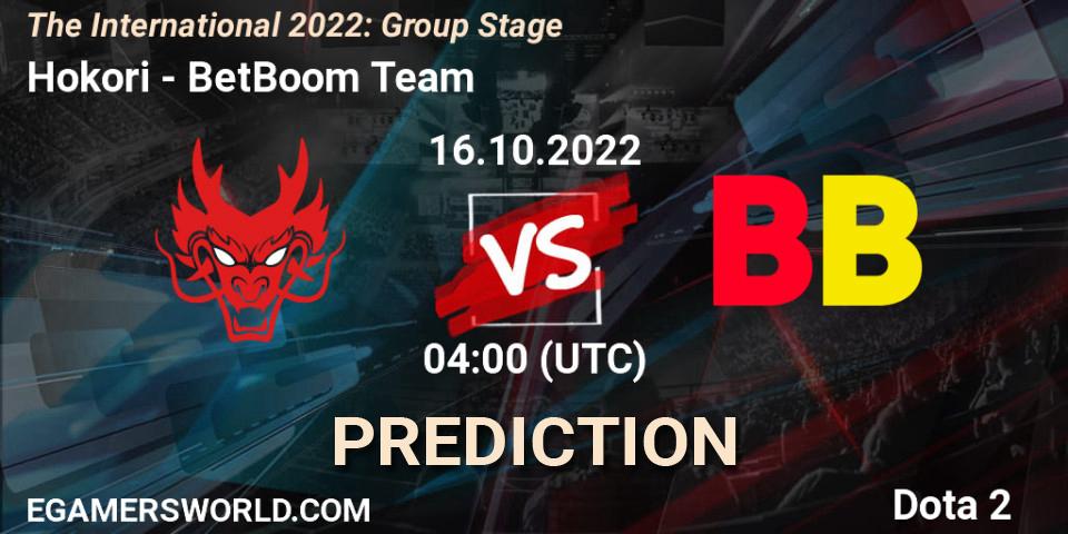 Pronóstico Hokori - BetBoom Team. 16.10.22, Dota 2, The International 2022: Group Stage