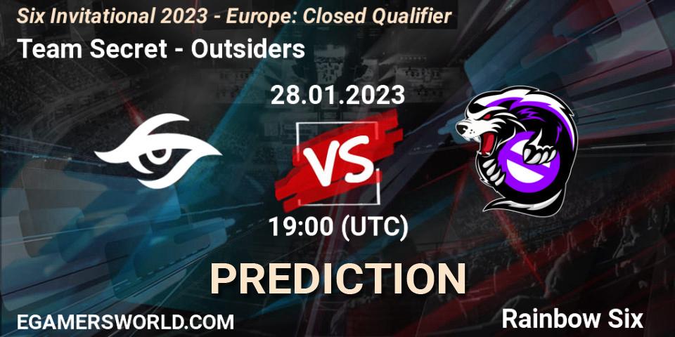 Pronóstico Team Secret - Outsiders. 28.01.23, Rainbow Six, Six Invitational 2023 - Europe: Closed Qualifier