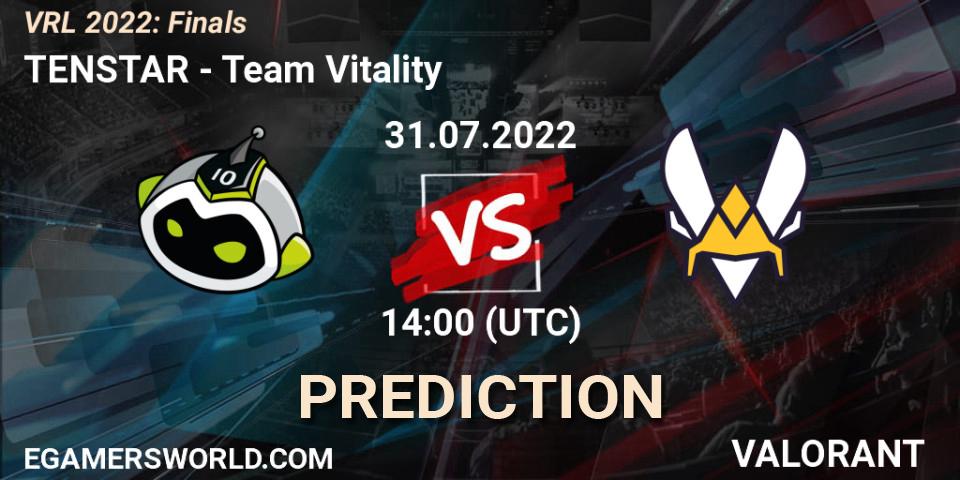 Pronóstico TENSTAR - Team Vitality. 31.07.2022 at 14:00, VALORANT, VRL 2022: Finals