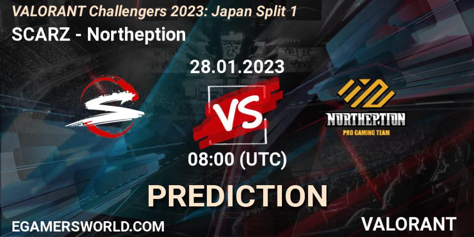 Pronóstico SCARZ - Northeption. 28.01.23, VALORANT, VALORANT Challengers 2023: Japan Split 1