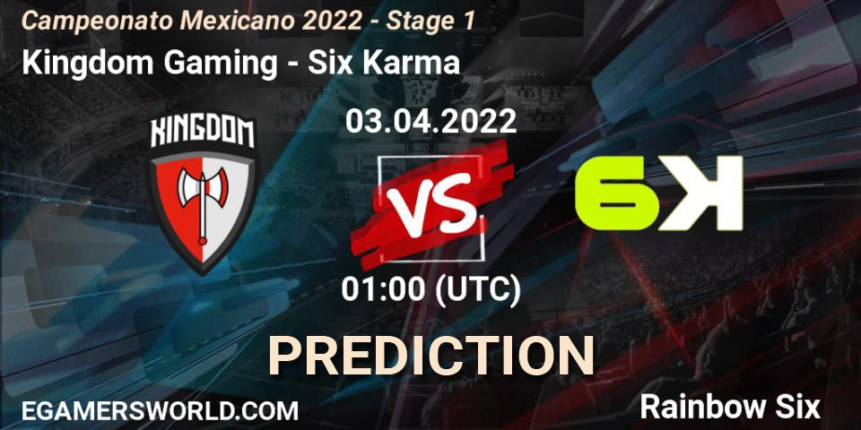 Pronóstico Kingdom Gaming - Six Karma. 03.04.2022 at 01:00, Rainbow Six, Campeonato Mexicano 2022 - Stage 1