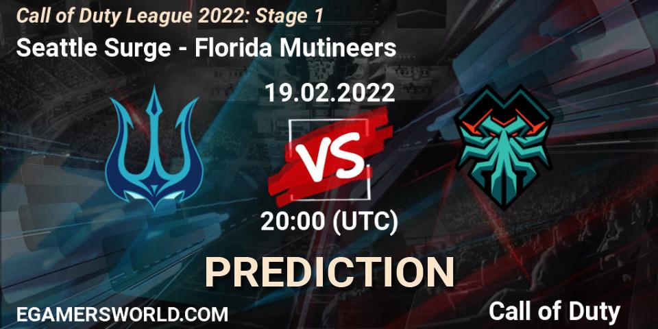 Pronóstico Seattle Surge - Florida Mutineers. 19.02.2022 at 20:00, Call of Duty, Call of Duty League 2022: Stage 1