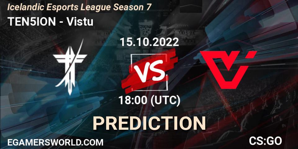 Pronóstico TEN5ION - Viðstöðu. 15.10.22, CS2 (CS:GO), Icelandic Esports League Season 7