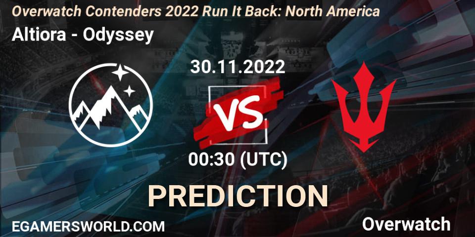 Pronóstico Altiora - Odyssey. 09.12.2022 at 00:30, Overwatch, Overwatch Contenders 2022 Run It Back: North America