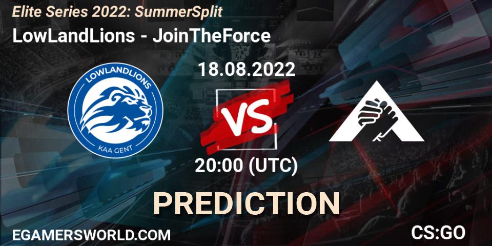 Pronóstico LowLandLions - JoinTheForce. 18.08.2022 at 20:00, Counter-Strike (CS2), Elite Series 2022: Summer Split