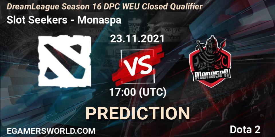Pronóstico Slot Seekers - Monaspa. 23.11.2021 at 17:00, Dota 2, DPC 2022 Season 1: Euro - Closed Qualifier (DreamLeague Season 16)