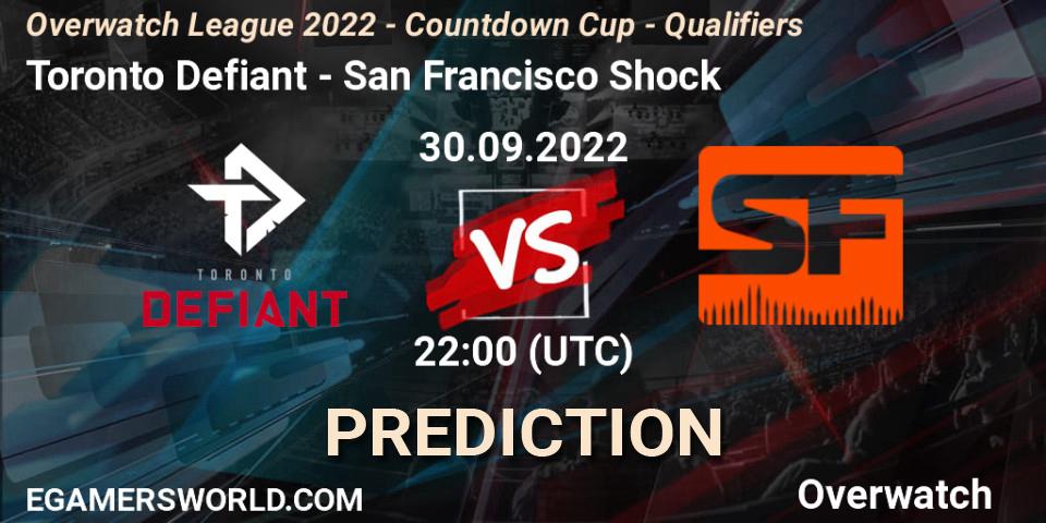 Pronóstico Toronto Defiant - San Francisco Shock. 30.09.2022 at 22:00, Overwatch, Overwatch League 2022 - Countdown Cup - Qualifiers