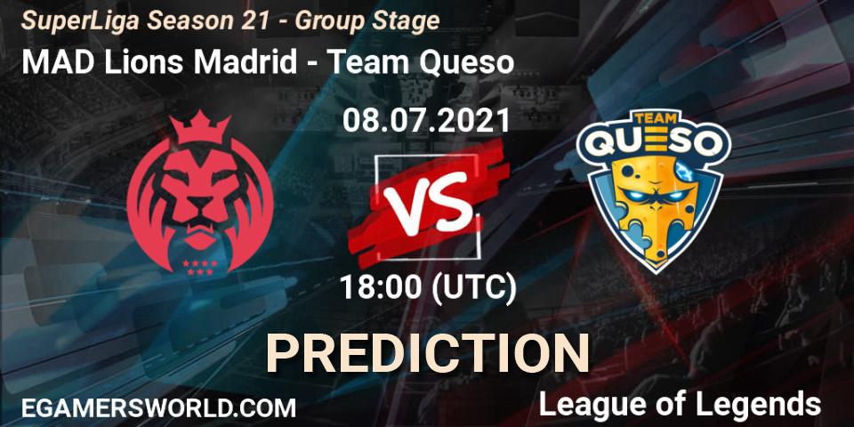 Pronóstico MAD Lions Madrid - Team Queso. 08.07.21, LoL, SuperLiga Season 21 - Group Stage 