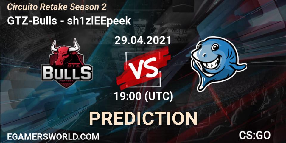 Pronóstico GTZ-Bulls - sh1zlEEpeek. 29.04.2021 at 19:00, Counter-Strike (CS2), Circuito Retake Season 2