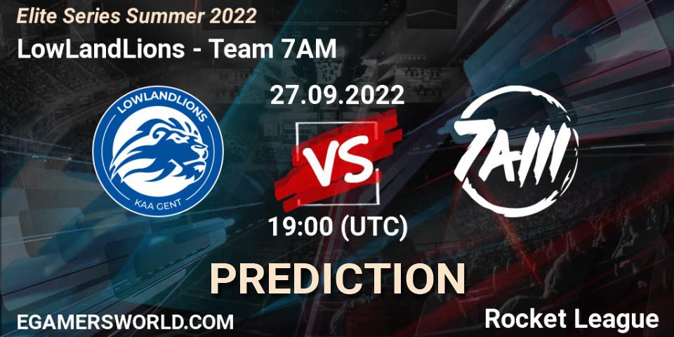 Pronóstico LowLandLions - Team 7AM. 27.09.2022 at 19:00, Rocket League, Elite Series Summer 2022