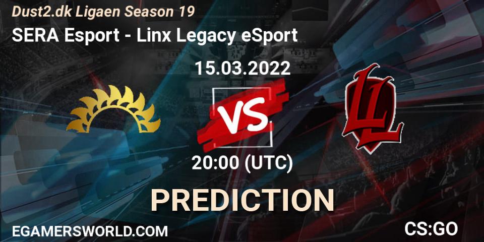 Pronóstico SERA Esport - Linx Legacy eSport. 15.03.2022 at 20:00, Counter-Strike (CS2), Dust2.dk Ligaen Season 19